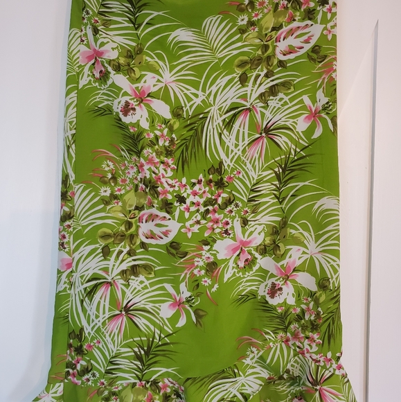 Vintage green floral midi skirt - Picture 1 of 6